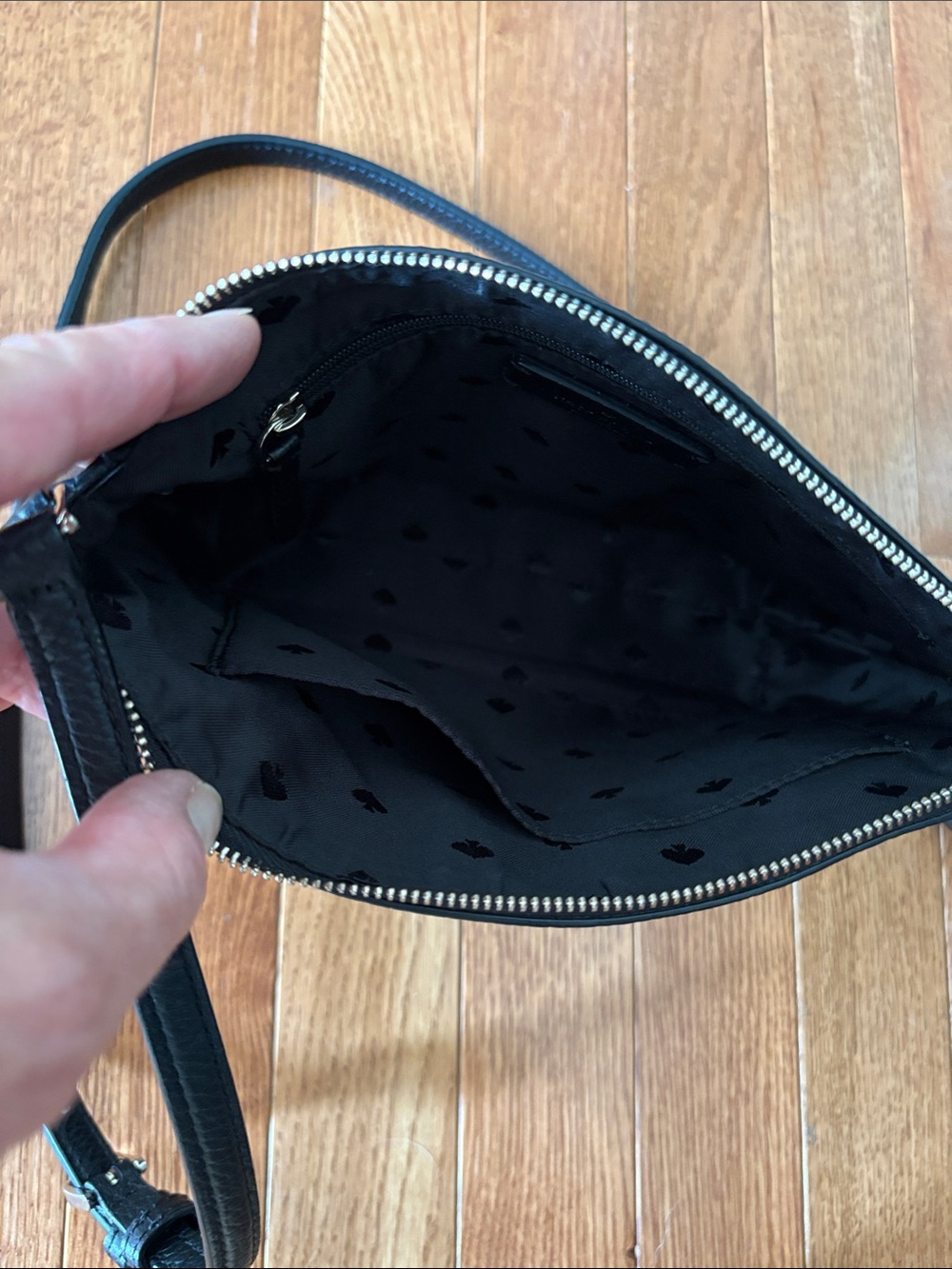 kate spade monica black pebbled leather crossbody with adjustable strap - Picture 4 of 5